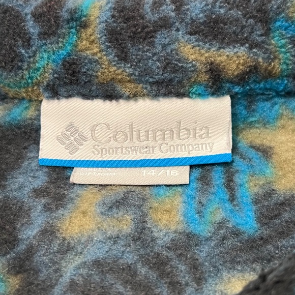 Vintage Columbia All Over Bird Print Fleece Jacket Size 14/16 Winter Fall Coat - Picture 4 of 7